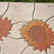 Ceramic coffee table Vallauris "Sunflower" signed Barrois