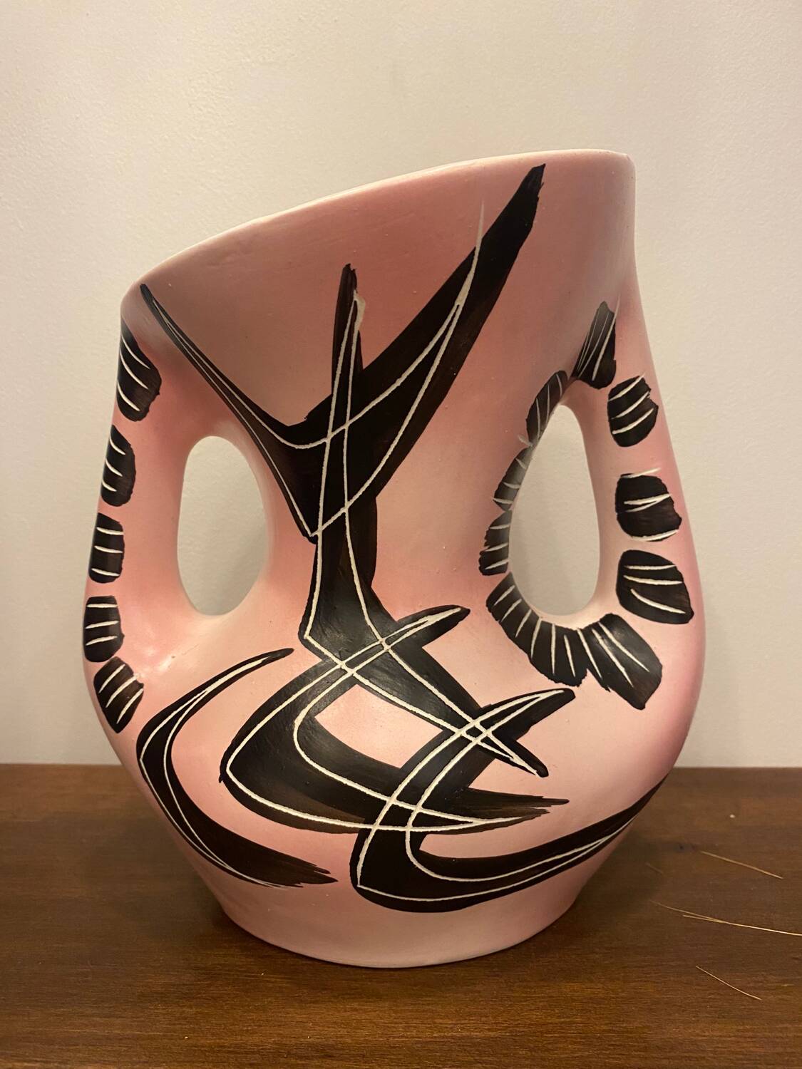 Pink Vallauris vase from the 1950s