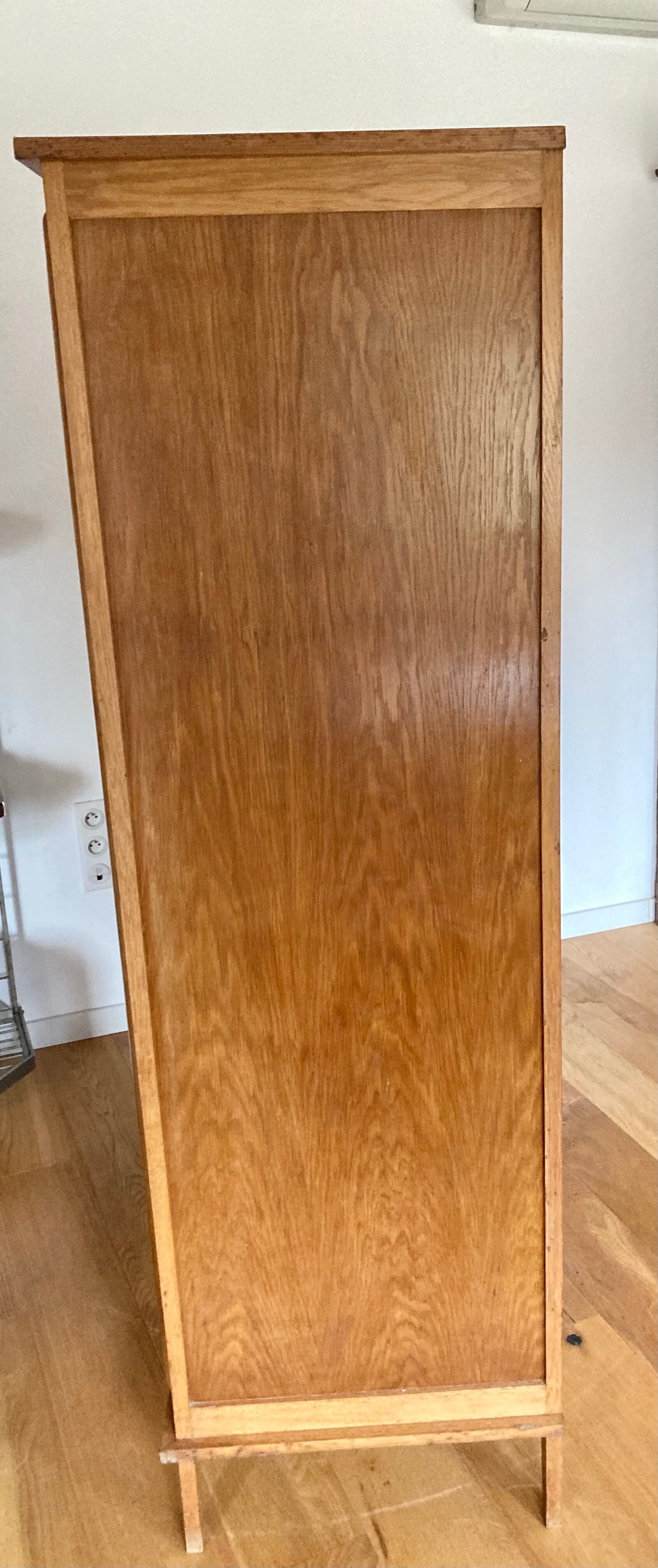 Wood and rattan cabinet 1950