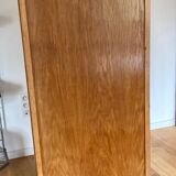 Armoire bois et rotin 1950