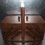 Wooden sewing box from the 60s and 70s