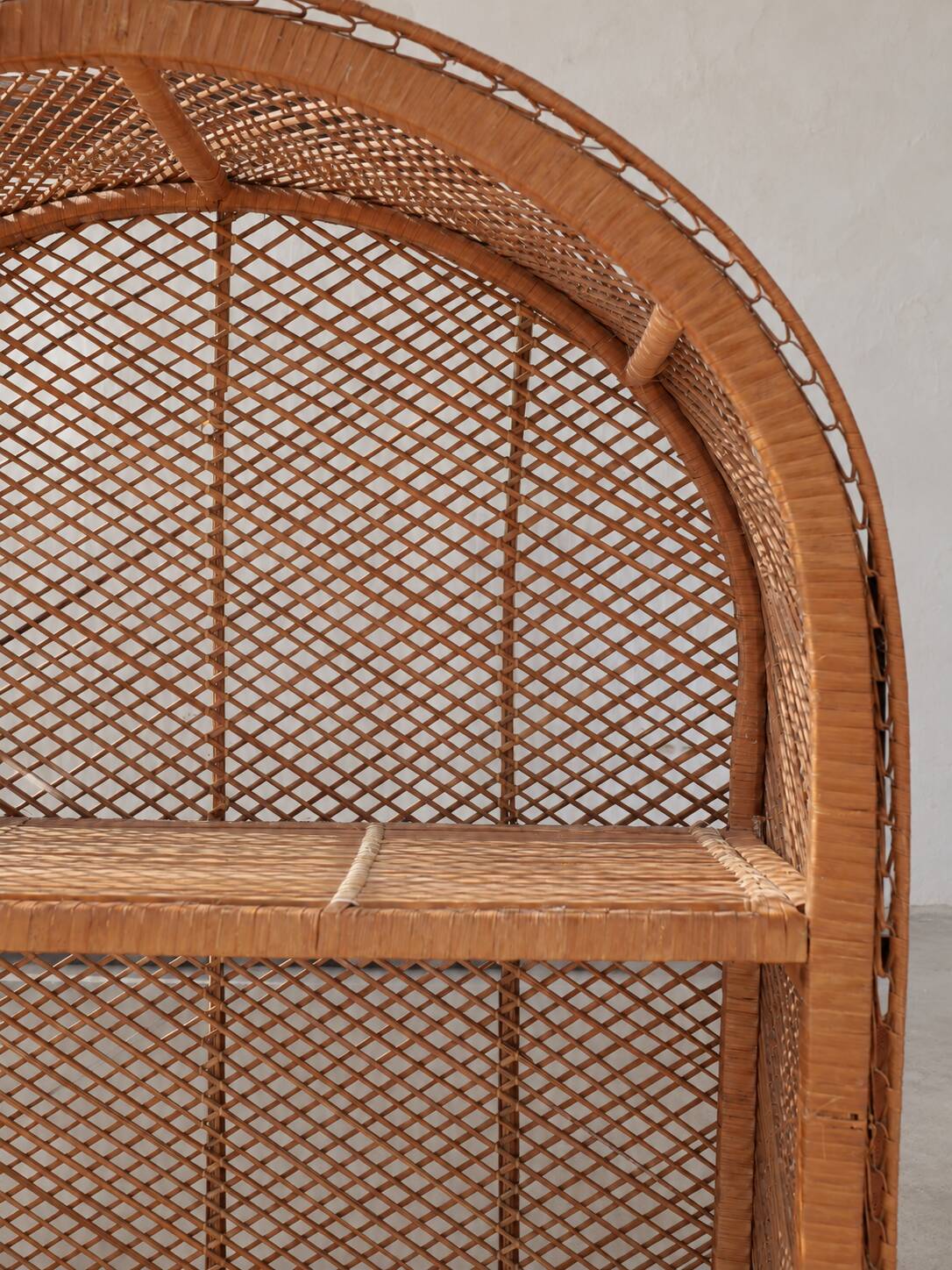 Large woven bamboo shelf