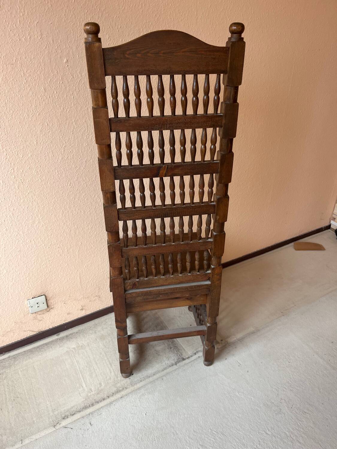 Large 19th century wooden armchair