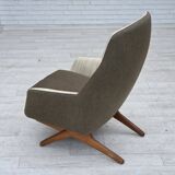 1970s, Danish design by Illum Wikkelsø, furniture wool fabric, oak wood.