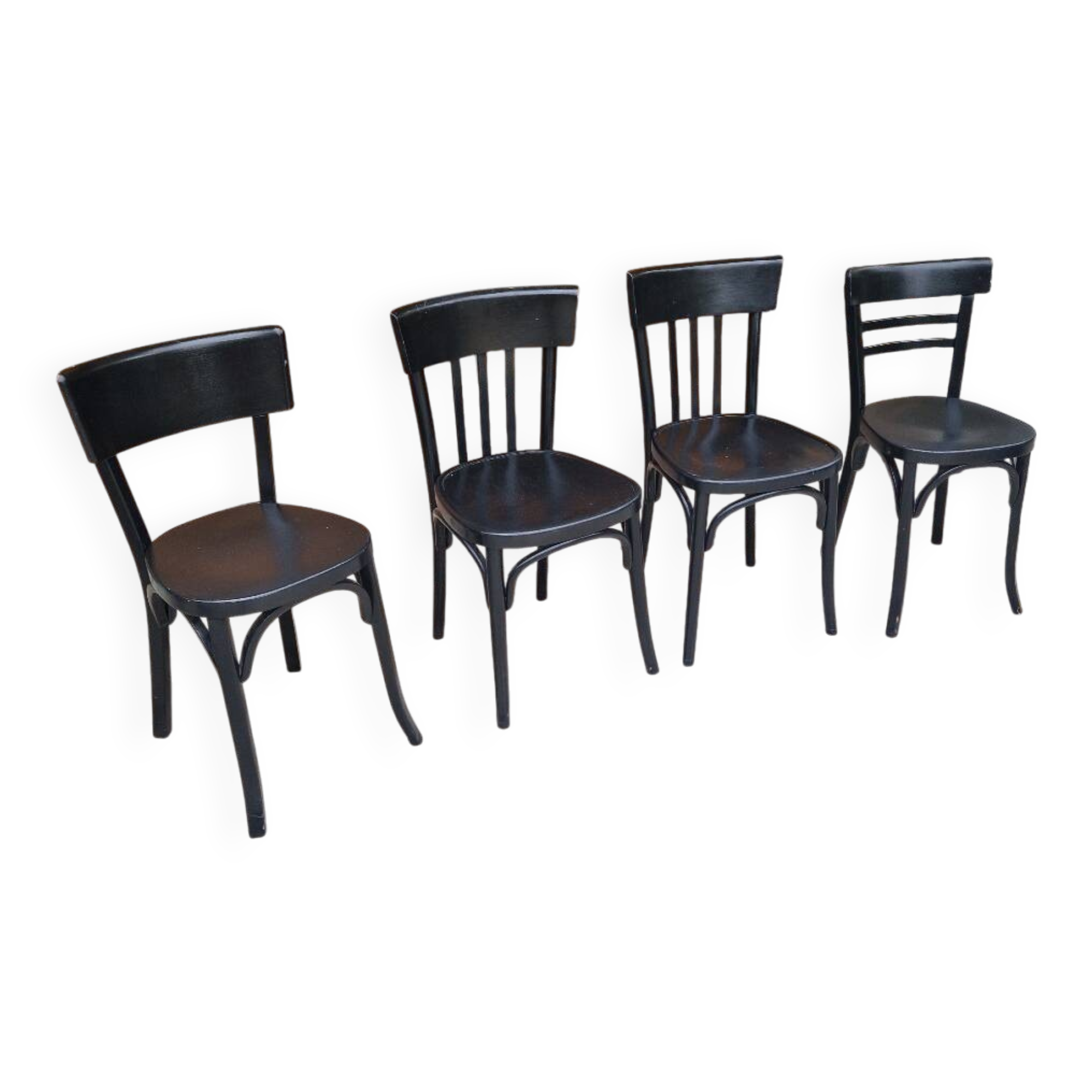4 vintage Baumann and Thonet bistro chairs