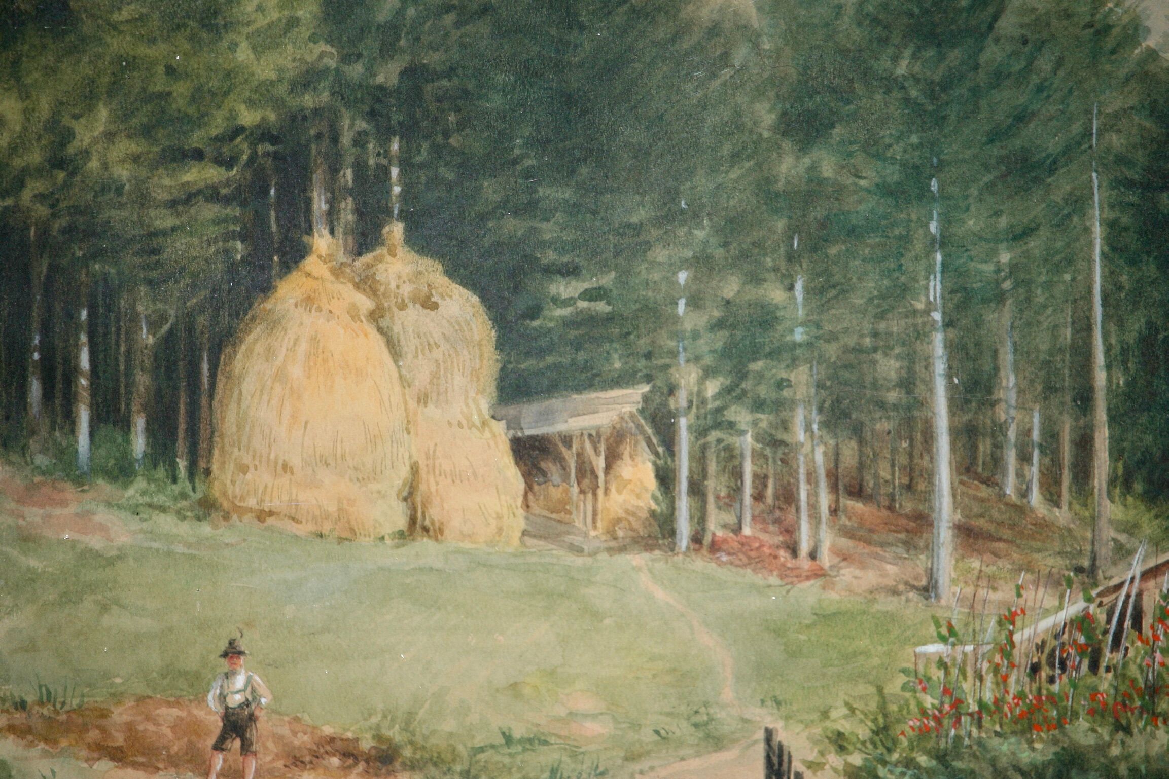 Antique painting Eberbach, 1907
