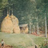 Antique painting Eberbach, 1907