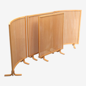 Set de 4 paravent en bois scandinaves 1970