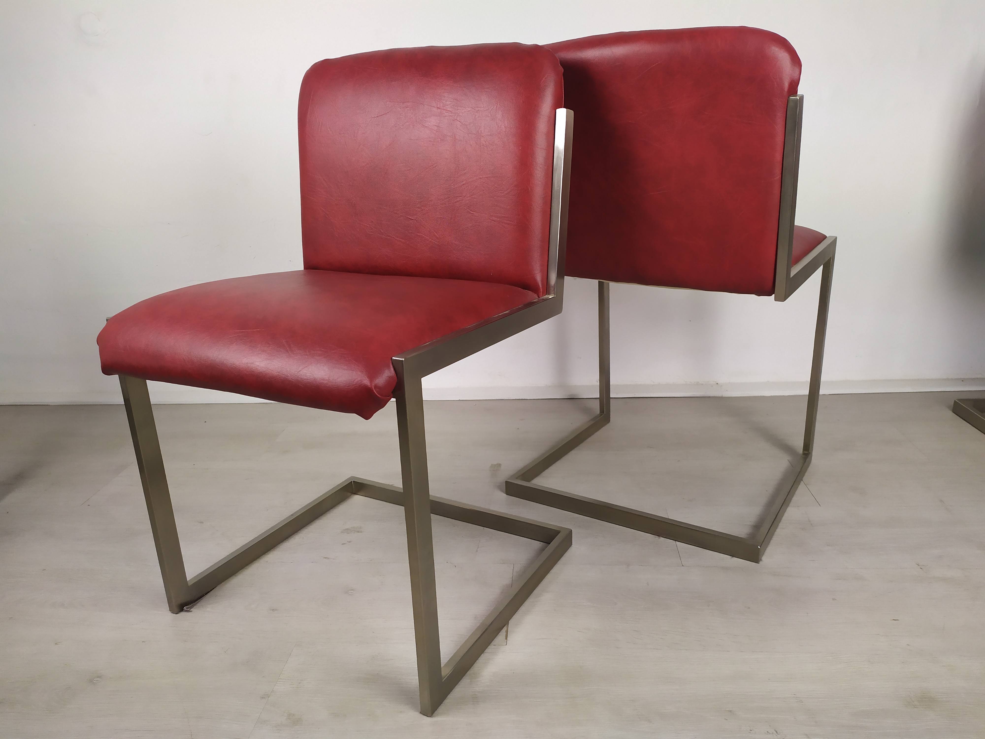 Table design marbre 6 chaises 1970