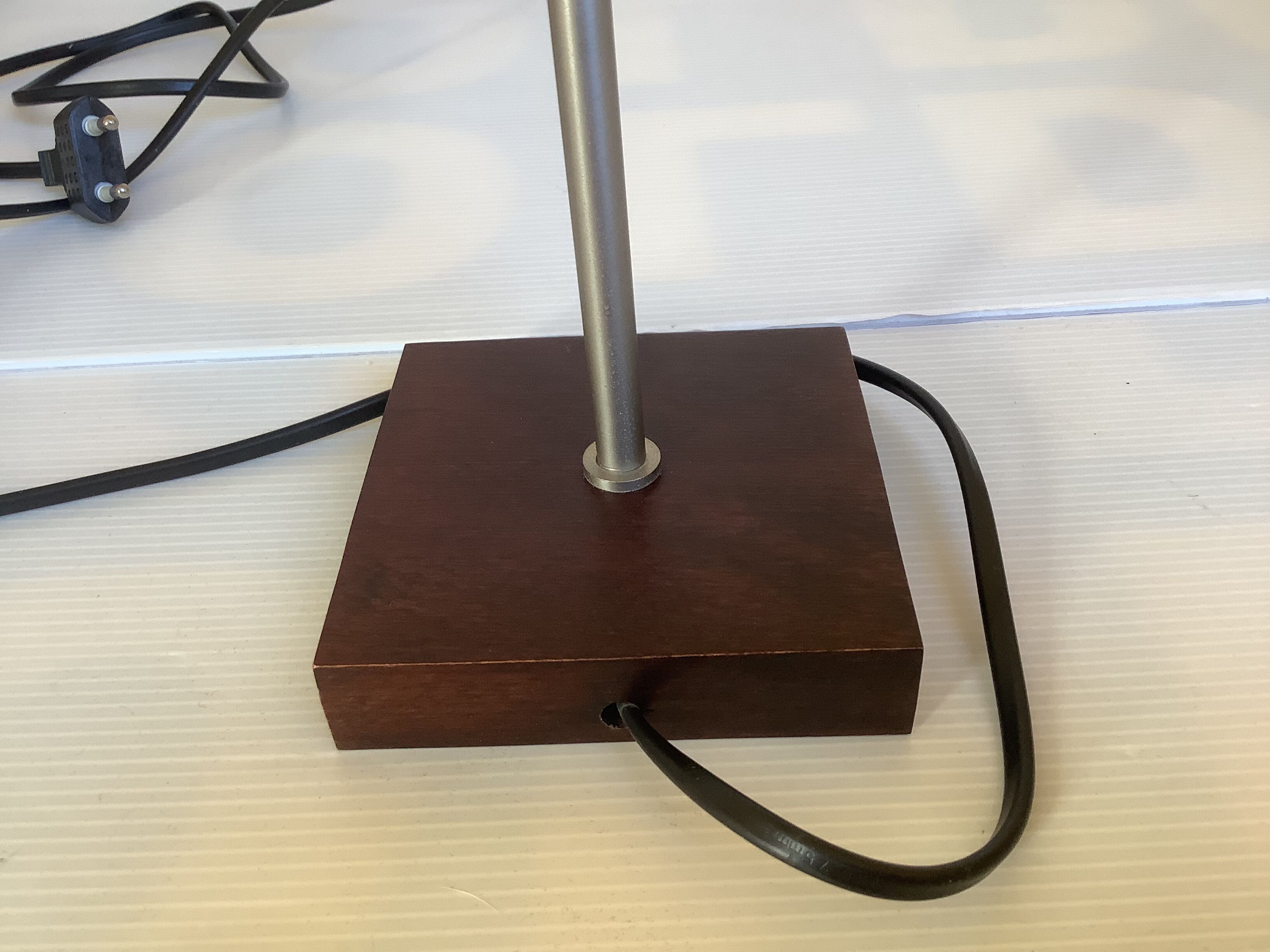 Bellino Italy square wood and metal lamp
