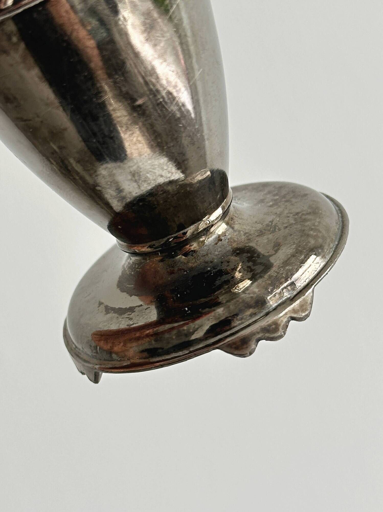 Small silver-plated metal amphora vase antique