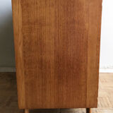 Compass foot chest of drawers in light oak from the 1960s
