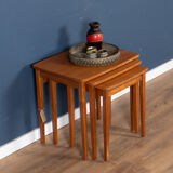 Retro teak 1960s mid century nest of 3 side coffee tables