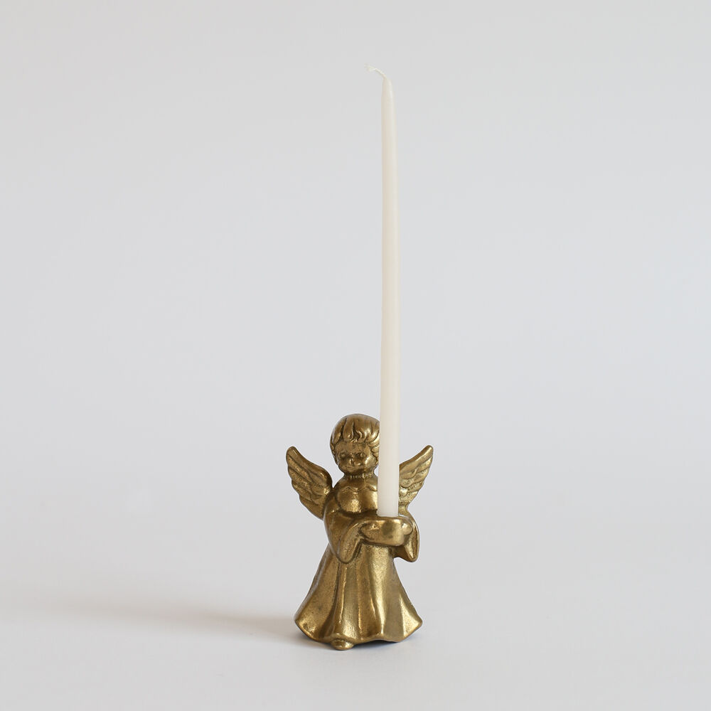 Brass cherub candle holder
