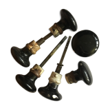 Set of black bakelite door handles