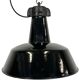 Industrial Black Enamel Factory Lamp with Cast Iron Top, 1950s
