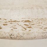 Round travertine dining table with chrome base, 1970s - Ø120cm