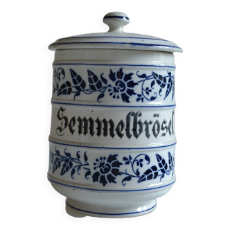 Pot ancien à cuisine ou pharmacie apothicaire porcelaine allemande R.D.Z.