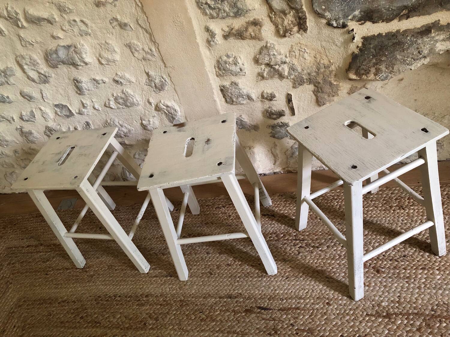 Small antique wooden stools