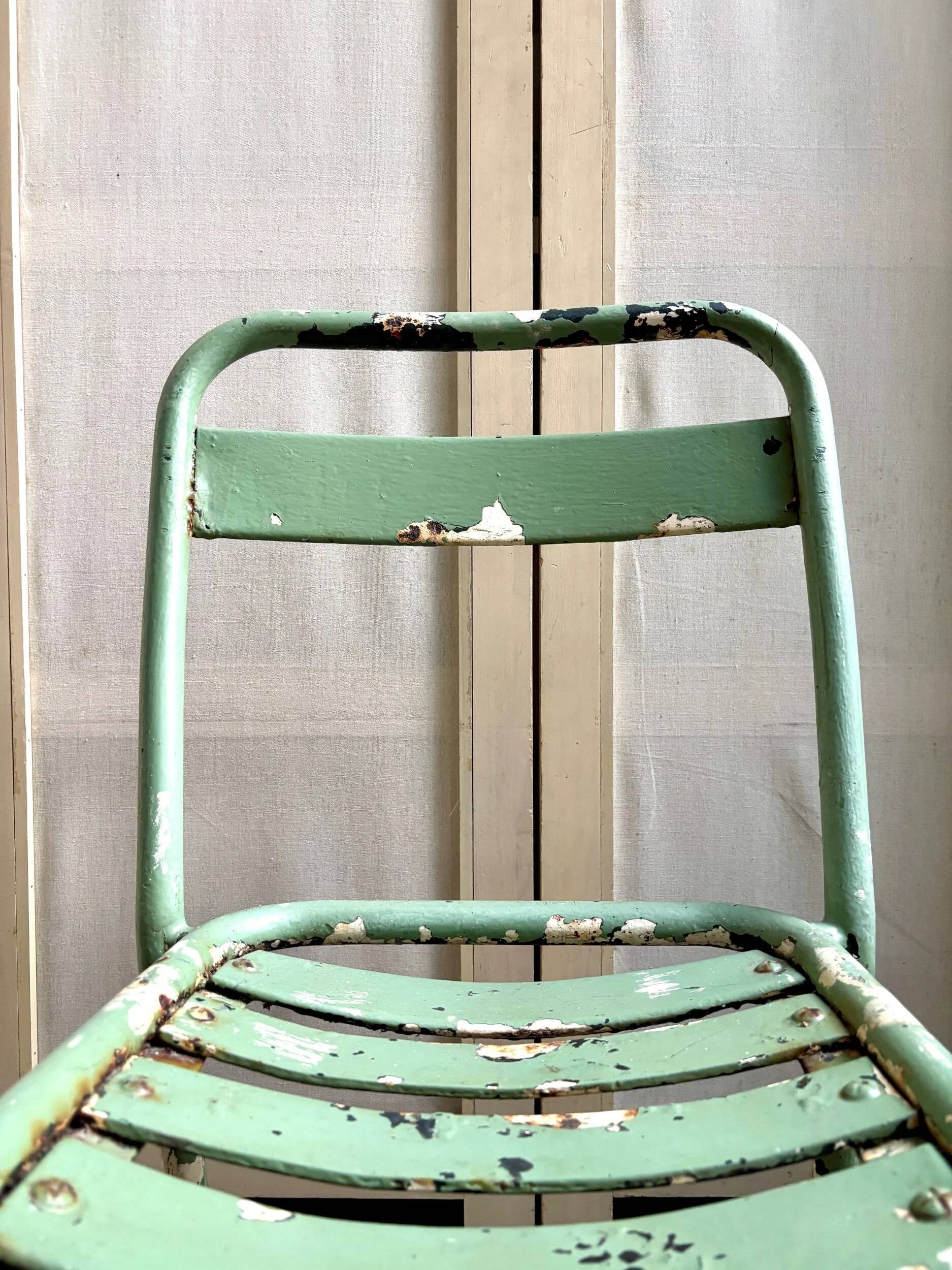 Tolix green metal garden chair no. 2