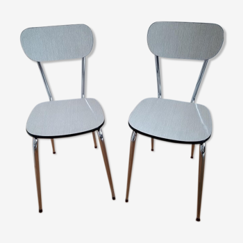 Set of 2 gray formica chairs