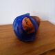 Muller Frères orange and blue glass paste lampshade