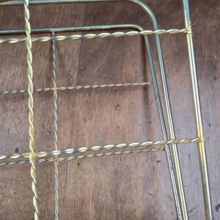 Vintage brass magazine rack – Wire design – 1950s/60s