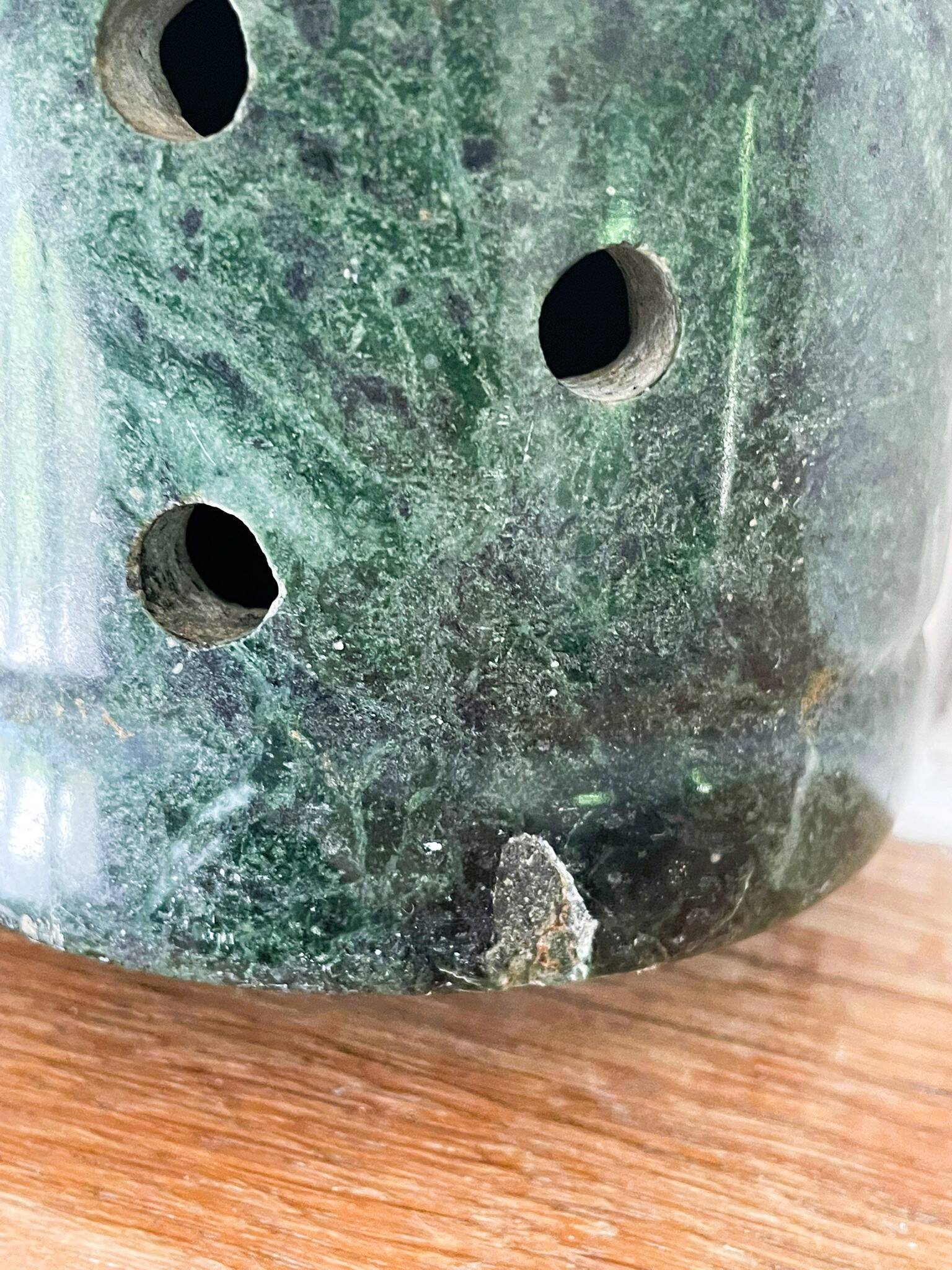 Green marble pot