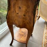Louis XV inlaid curved bedside table