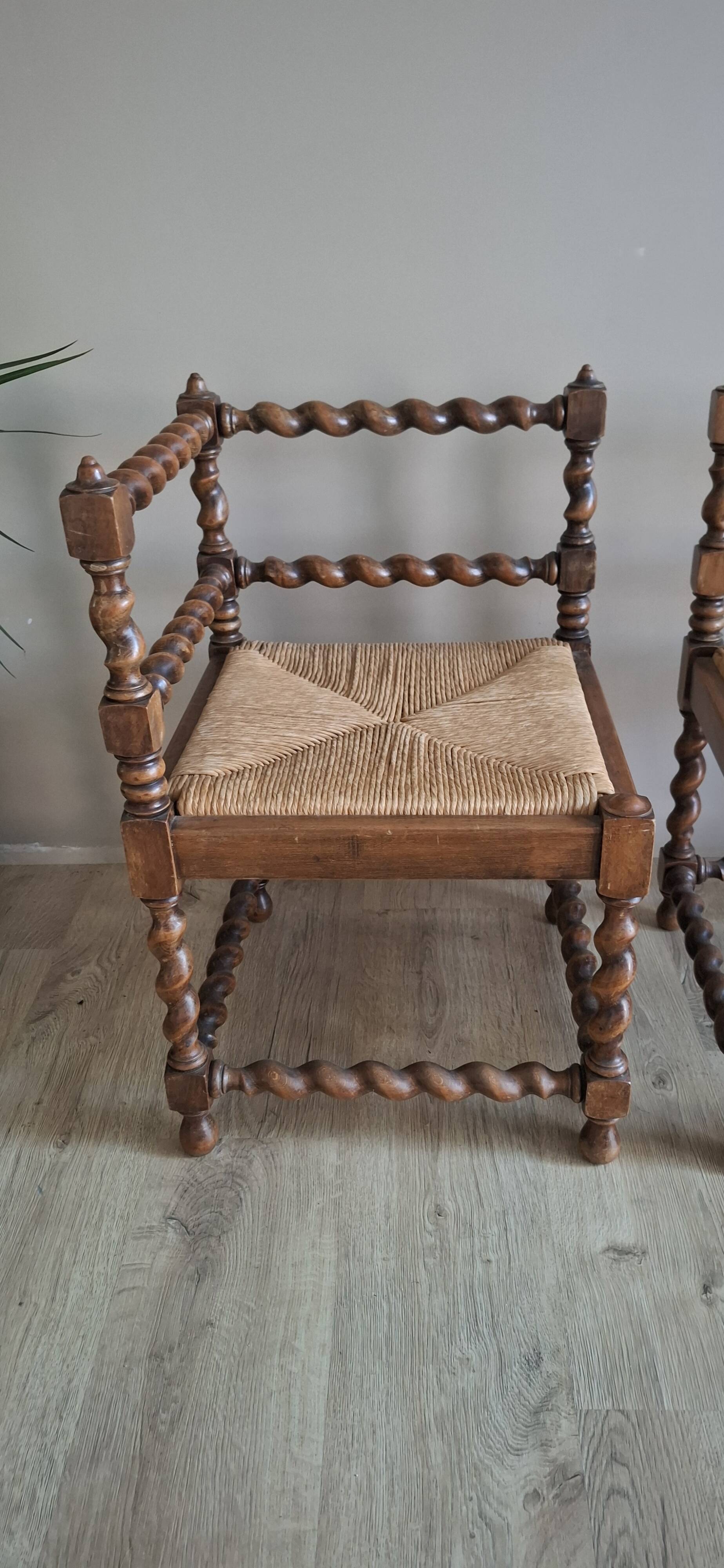 Pair of corner chairs with fireside