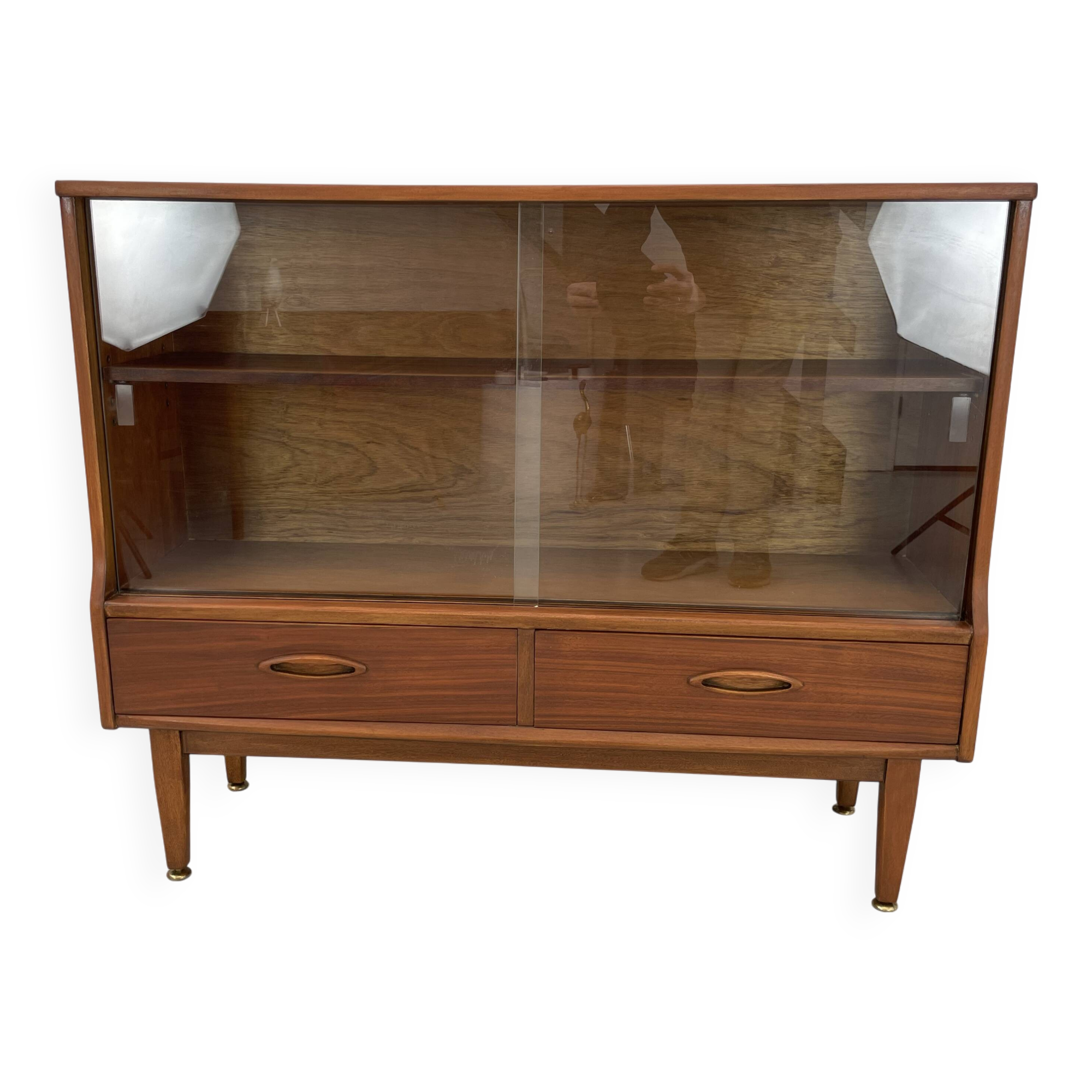 Vintage Jentique small wall unit/display cabinet from the 1960s made of teak
