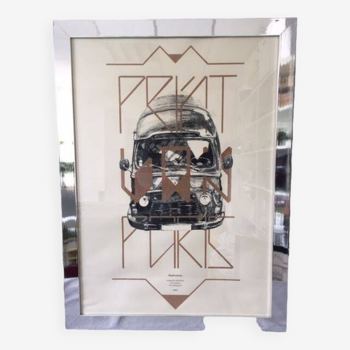 Sérigraphie Artistique Pop Art Design Print Van Paris Combi Volkswagen
