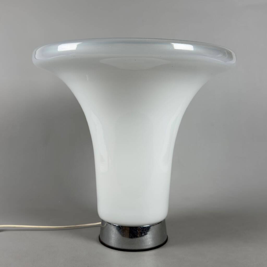 Vistosi large table lamp Murano opal glass Space Age design 1970s