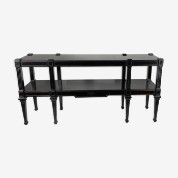 Console in solid black laqué wood