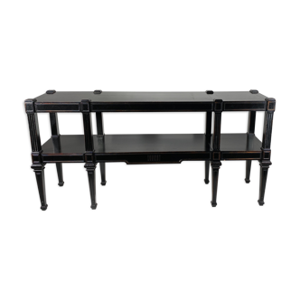 Console in solid black laqué wood