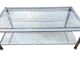 1970s living room table, brushed aluminium and gold metal, bevelled glass.