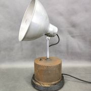 1940 industrial table lamp in aluminium and metal, Czechoslovakia