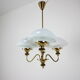 Lustre en laiton du milieu du siècle, Tchécoslovaquie, années 1970, fabriqué dans la verrerie de Jablonec