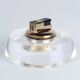 Table lighter in plexiglass and gold metal, Crespi style, 1970s.