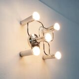 Vintage German Space Age ceiling lamp by Gaetano Sciolari for Leola, 1970s.