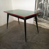 Tolix table, metal kitchen table, compass feet
