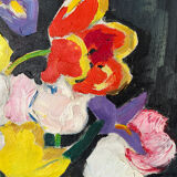Spring bouquet, oil on canvas signed Pierre Fillette