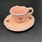 Pink ceramic dinner service with small flower patterns – 1224b7