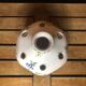 Old moustiers flower stick vase vintage painted white ceramic