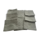 Nappe et 6 serviettes de table en coton damassé teinte kaki monogramme AH art deco