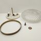 Vintage round ceiling lamp in glass and brass – Diameter 30 cm