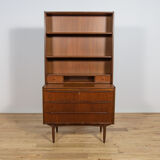 Mid-century teak shelf with pull-out top, Denmark, 1960s