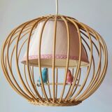 Suspension rattan bird cage 1960