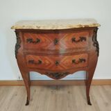 Commode style louis XV sauteuse marqueterie