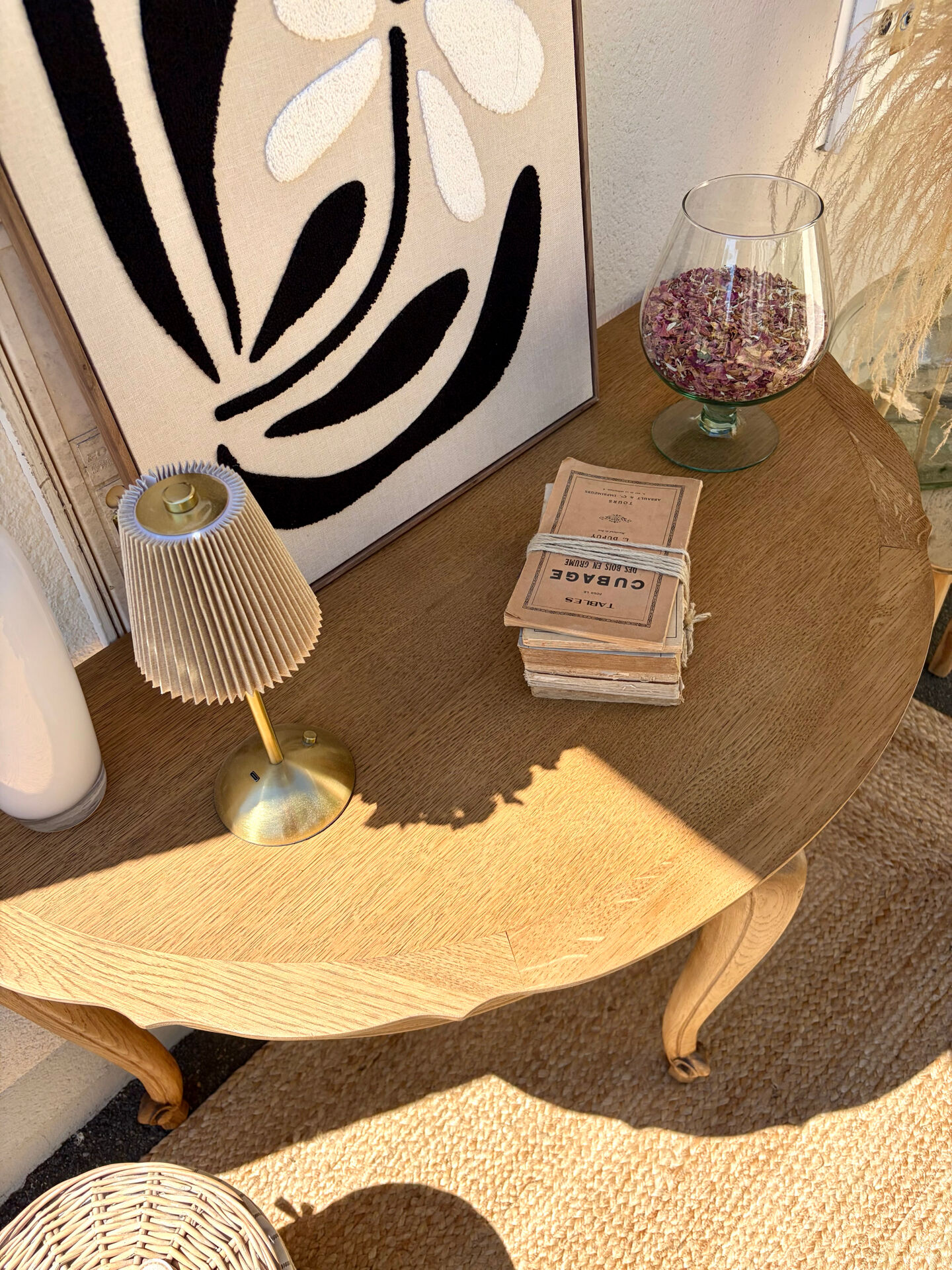 Golden oak console